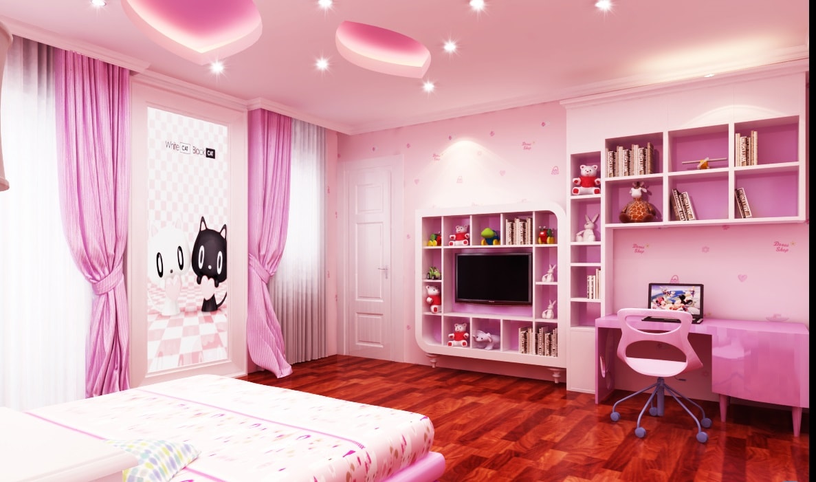 Chọn những món đồ nội thất phòng ngủ cho bé màu hồng