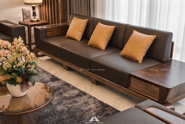 sofa gỗ óc chó